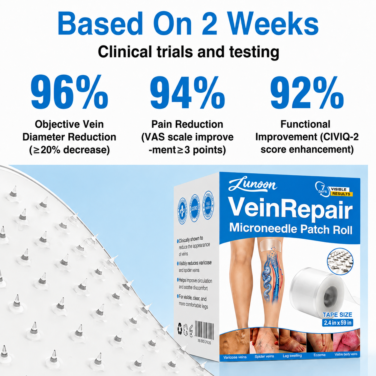 US✅🌱 VeinRepair Microneedle Patch Roll ⚡ Instant Relief, Long-Term Results