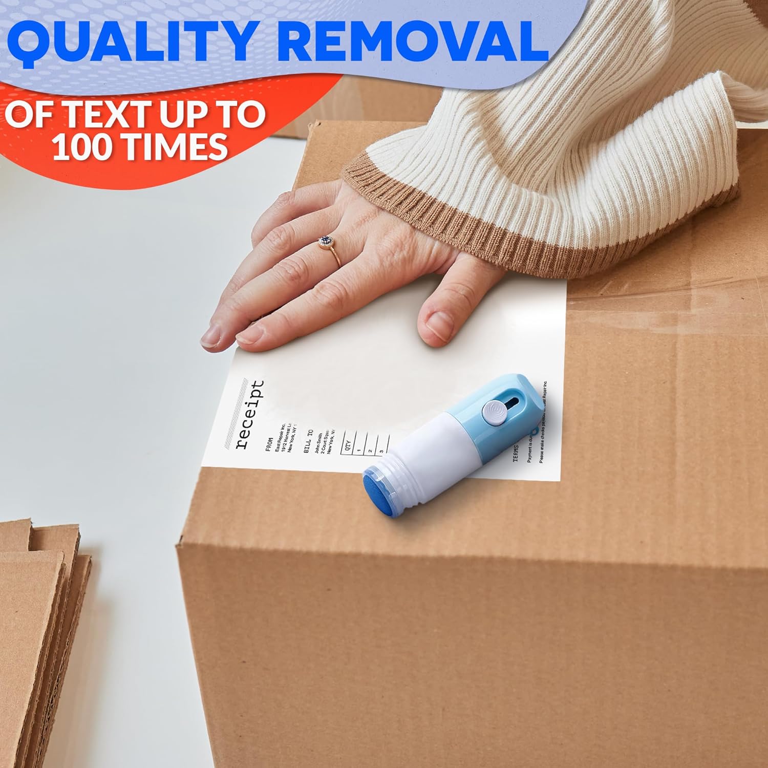 2 Pcs Water-Based Thermal Paper Eraser Pen with Mini Unboxing Knife(No lanyard included)