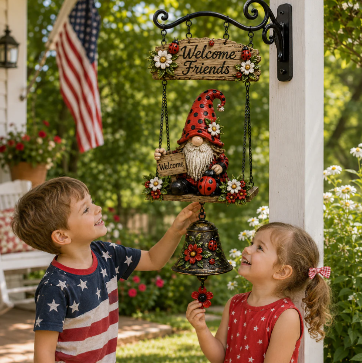🔥 Limited time 50% OFF – Rustic Garden Gnome Bell Outdoor Decor🐞🌸