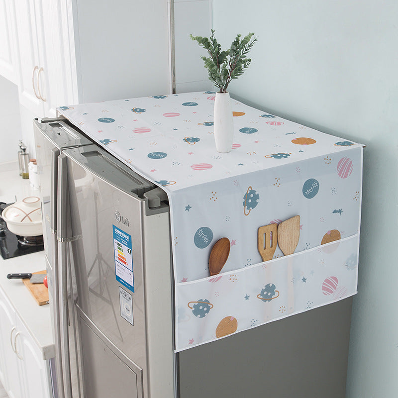 🔥Last Day Discount Waterproof Fridge Top Dust Cover With Storage Pockets