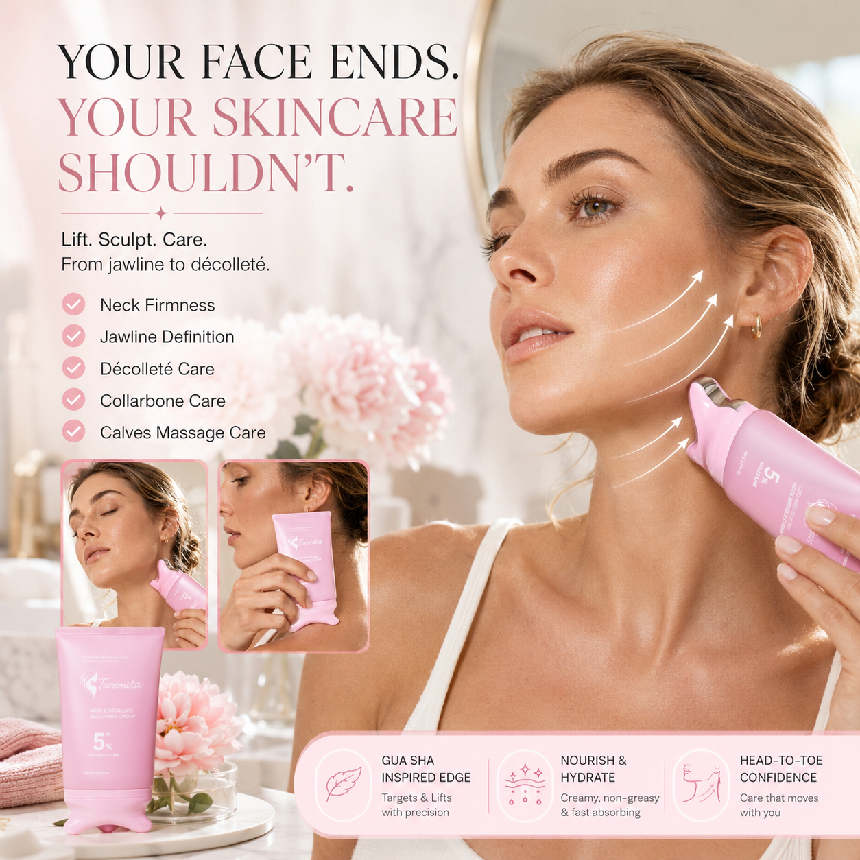 🔥LAST DAY DISCOUNT🔥 Collagen Gua Sha Neck Firming Cream✈️Free Shipping