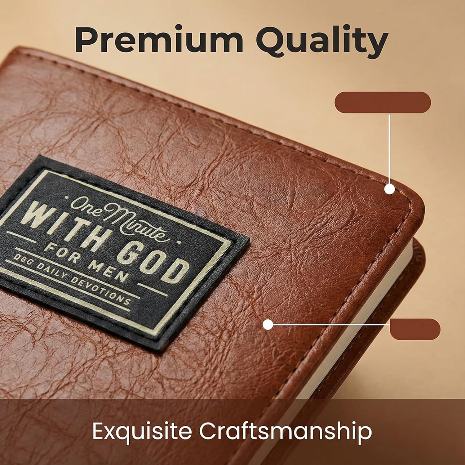 One Minute with God for Men, 365 Days Devotional Journal, Portable Daily Reflections Book, Perfect Gift for Holidays Birthdays Christmas New Year, Self Improvement Journal