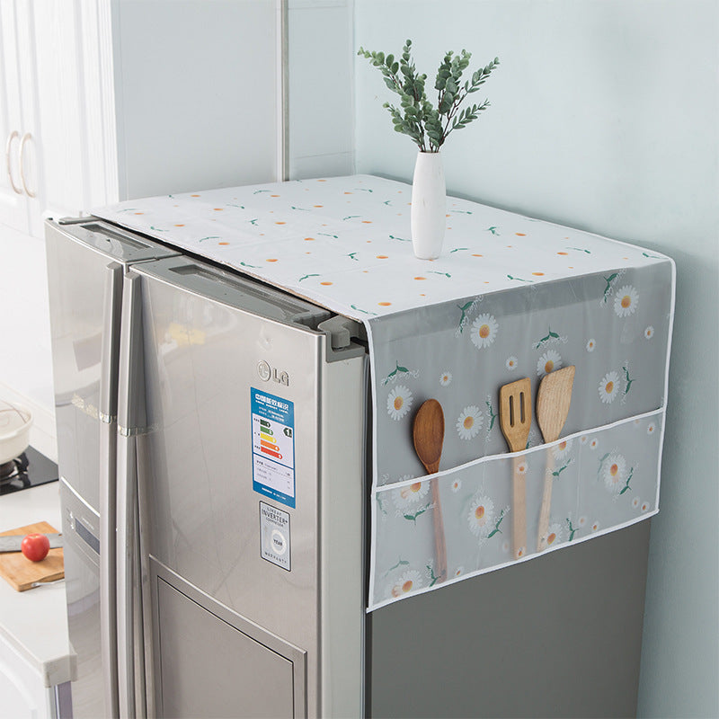 🔥Last Day Discount Waterproof Fridge Top Dust Cover With Storage Pockets