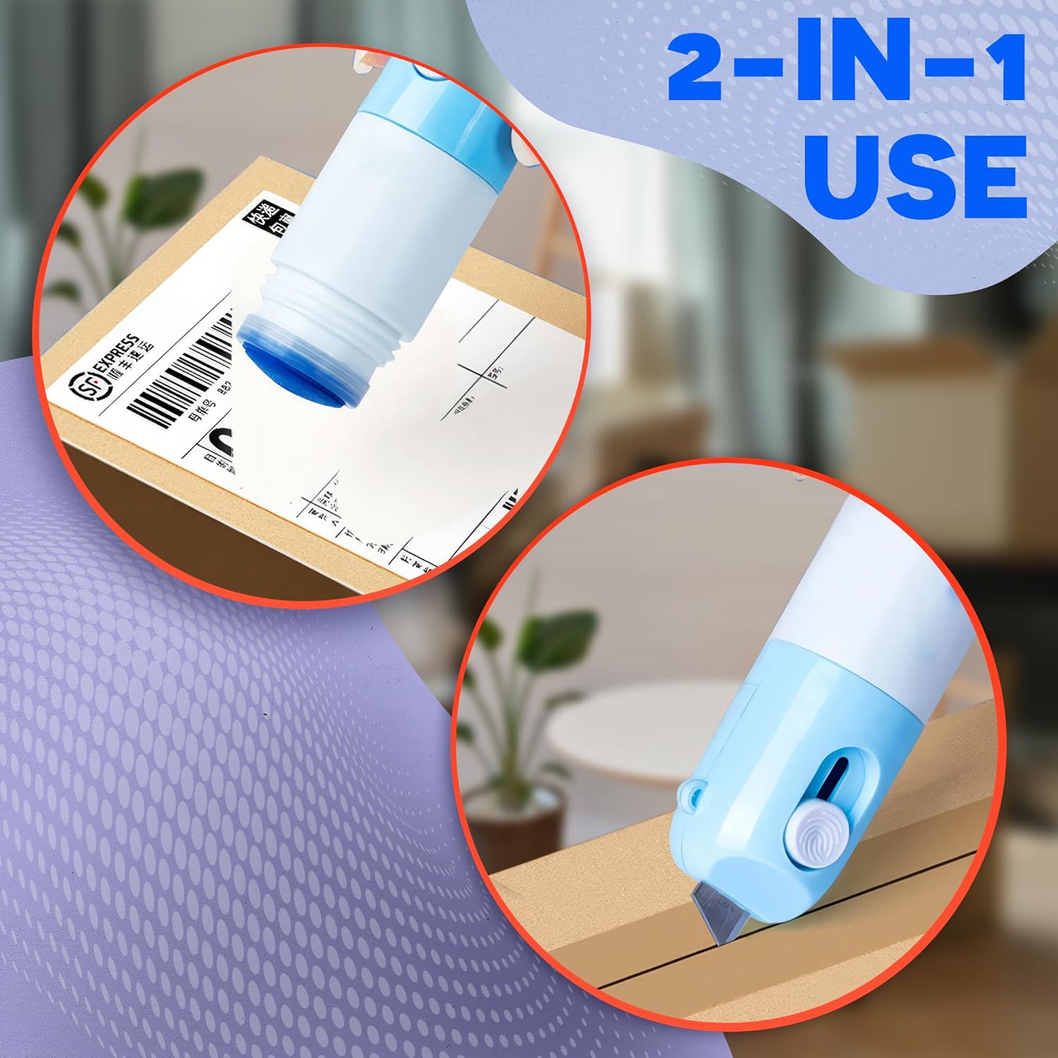 2 Pcs Water-Based Thermal Paper Eraser Pen with Mini Unboxing Knife(No lanyard included)