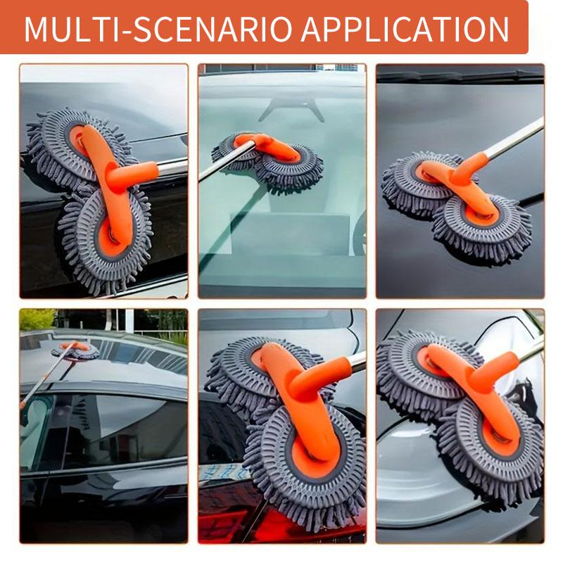 【DealsForYouDays】43'' Long Handle Car Wash Mop, Detail cleaning, 3X Fast Clean, Retractable Aluminum Alloy Pole, Soft Chenille Material, Avoid Scratching, Suitable for Car, Truck, SUV and Home Clean - Car Wash Accessories! Car Care Tool! #summerfinds