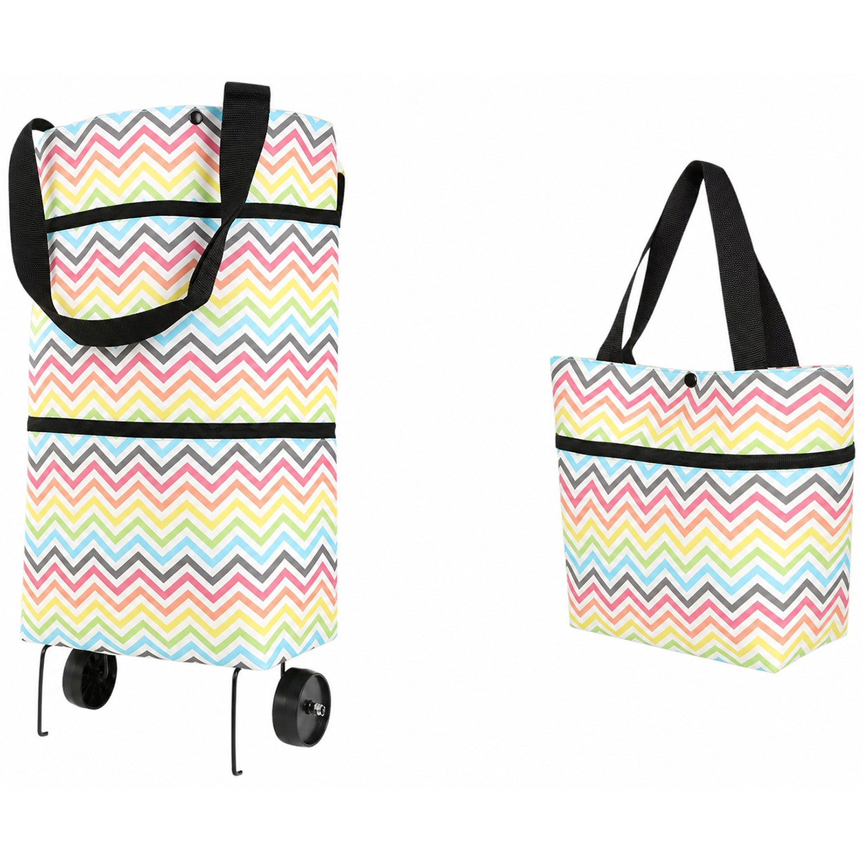 🔥Last Day Discount｜2-in-1 Foldable Shopping Trolley Bag