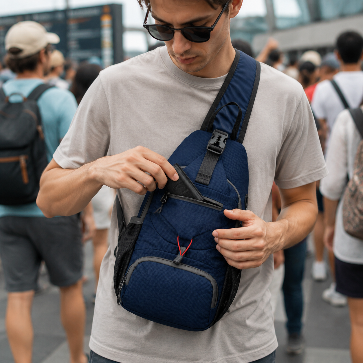 ✨ Perfect for Hiking and Traveling ✨Packable Small Crossbody Sling Backpack with Side Pouch