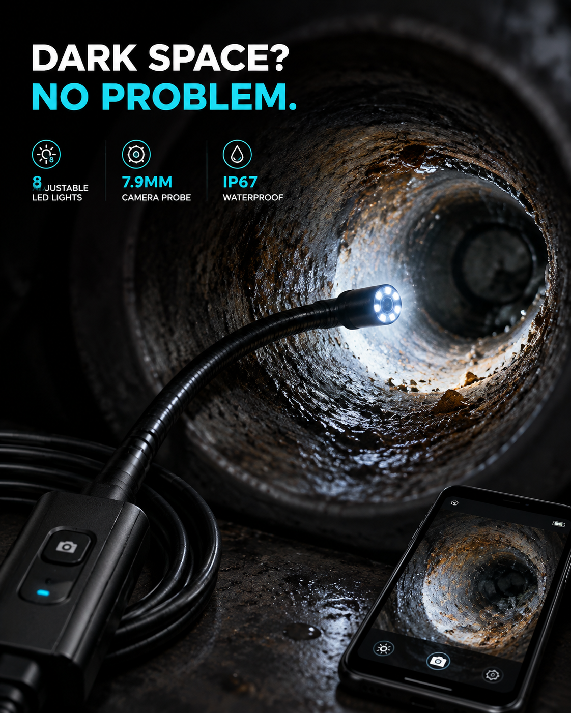 See in the dark - Endoscope Camera Probe