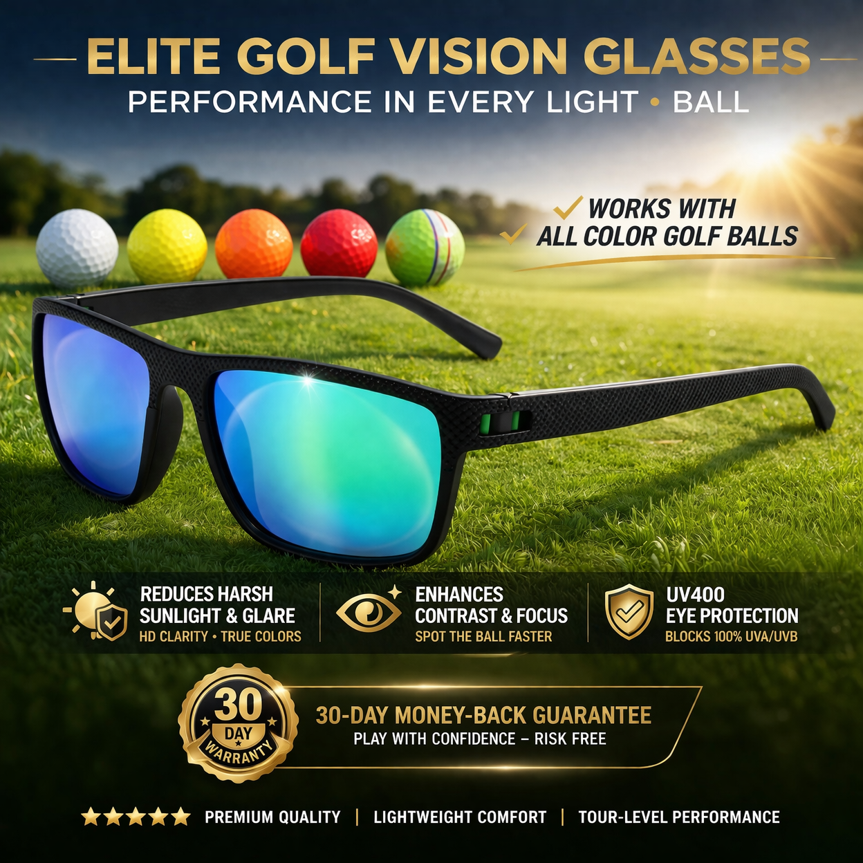 🔥Last Day Discount！Polarized Golf Ball Finding Glasses Save Your Game