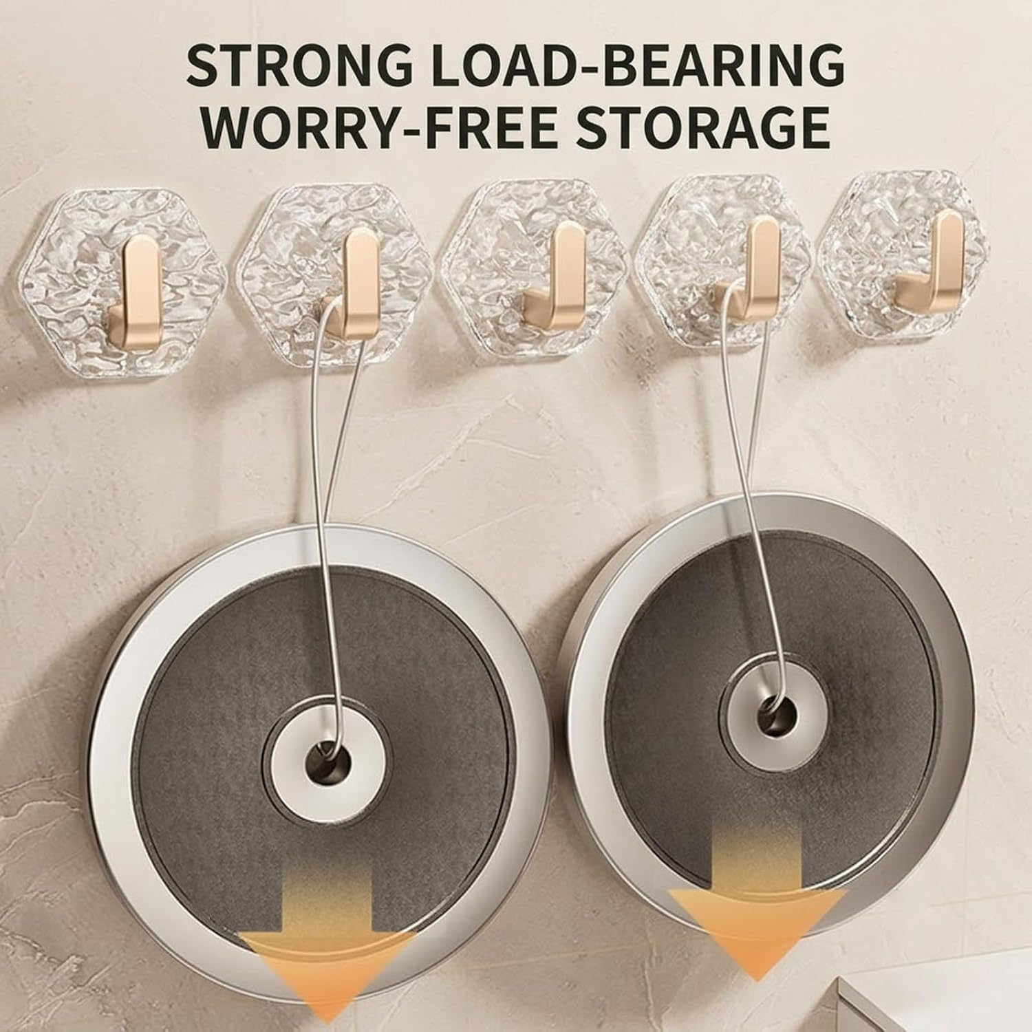 💖Limited Time Special Offer | Hexagonal Ripple Heavy-Duty Hooks for Bathroom, Kitchen & Home Storage