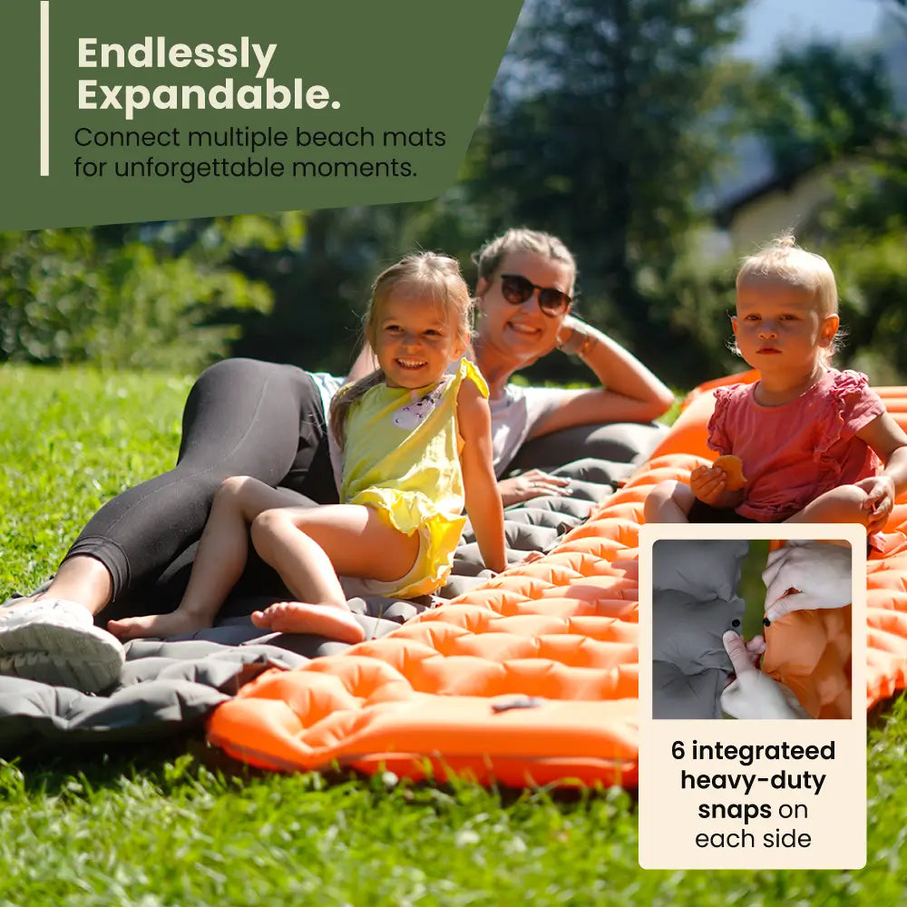 Inflatable Beach Mat with Built-In Pump
