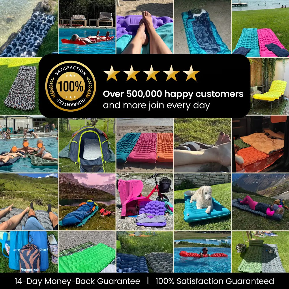Inflatable Beach Mat with Built-In Pump