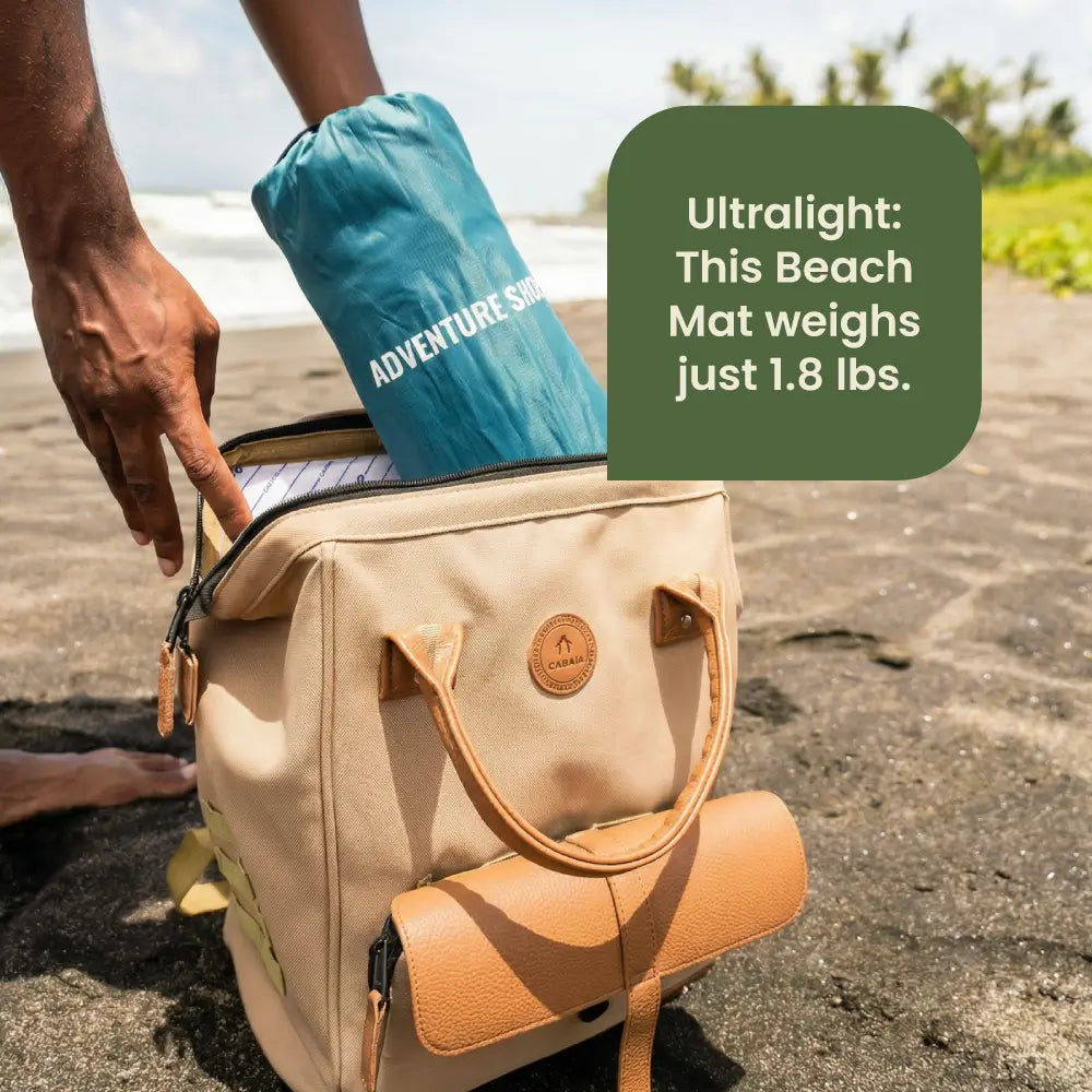 Inflatable Beach Mat with Built-In Pump