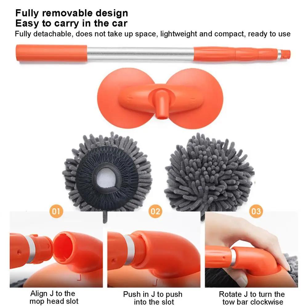 【DealsForYouDays】43'' Long Handle Car Wash Mop, Detail cleaning, 3X Fast Clean, Retractable Aluminum Alloy Pole, Soft Chenille Material, Avoid Scratching, Suitable for Car, Truck, SUV and Home Clean - Car Wash Accessories! Car Care Tool! #summerfinds