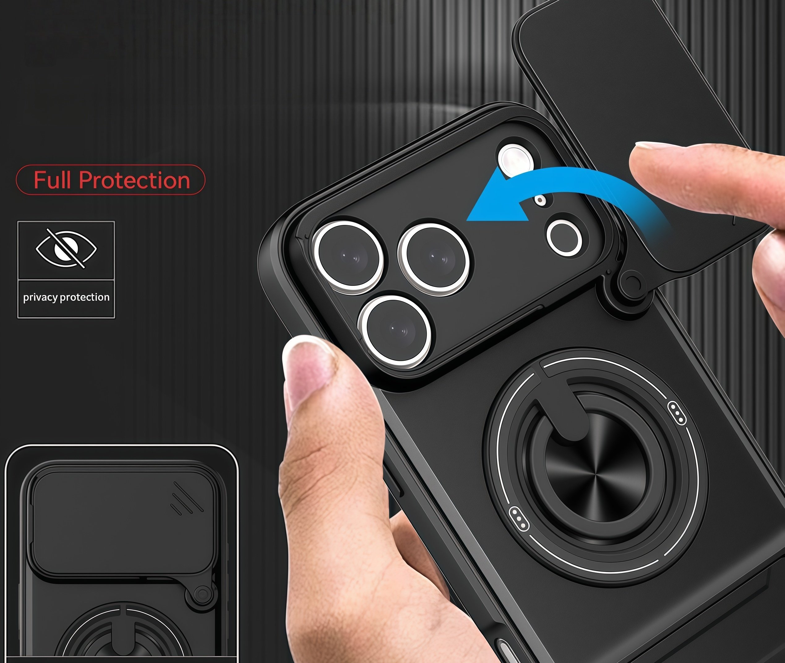 Sliding privacy lens protector