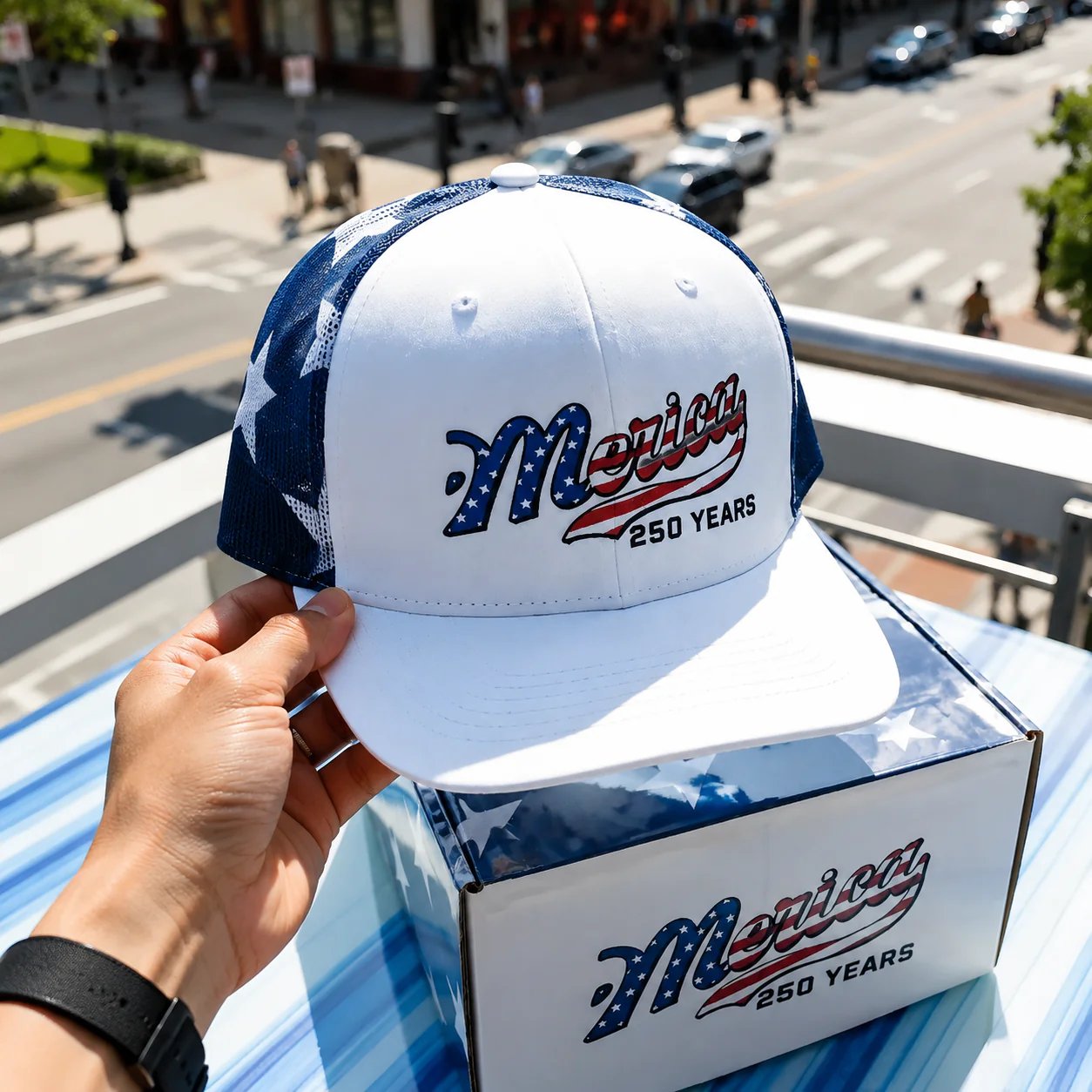 ⏳Limited Price Drop | 🇺🇸 ’Merica 250 Years Embroidered Mesh Back Trucker Hat