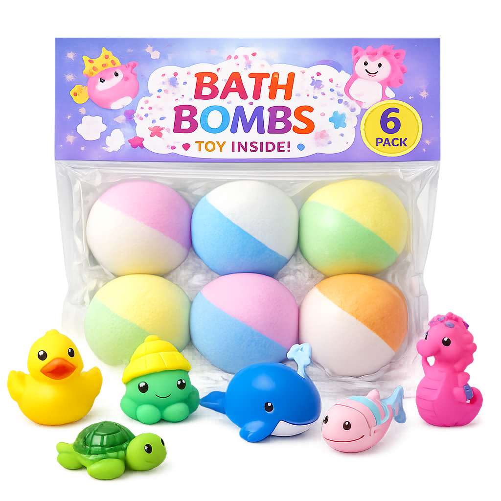 🛁🐣Bath Bombs For Kids – 12 Pack With Surprise Toys Inside, Easter Basket Stuffers