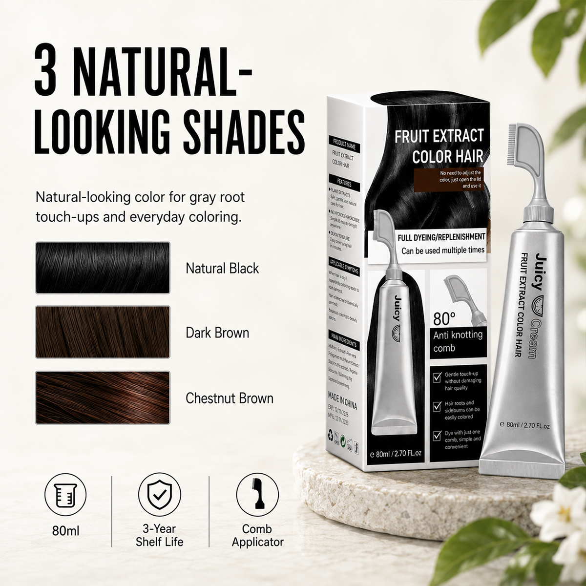 LAST DAY DISCOUNT🌿 Hair Dye Cream for Gray Coverage – Salon-Quality Color At Home