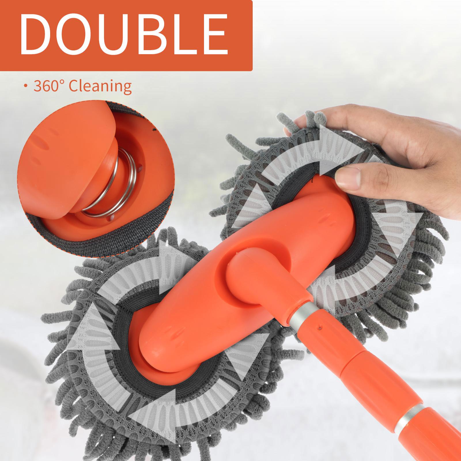 【DealsForYouDays】43'' Long Handle Car Wash Mop, Detail cleaning, 3X Fast Clean, Retractable Aluminum Alloy Pole, Soft Chenille Material, Avoid Scratching, Suitable for Car, Truck, SUV and Home Clean - Car Wash Accessories! Car Care Tool! #summerfinds