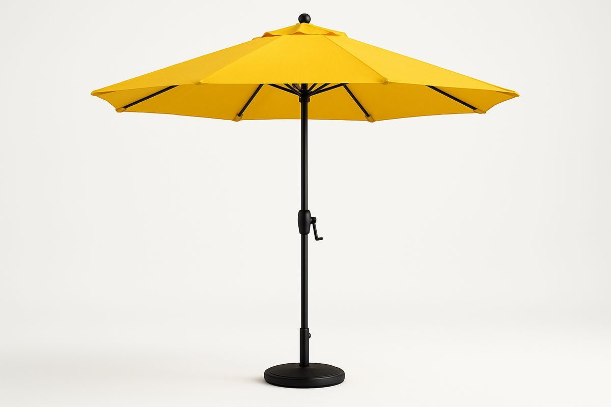 Yellow Polyester Outdoor Umbrella 3m Diameter with Aluminium Frame-Sandviewsy