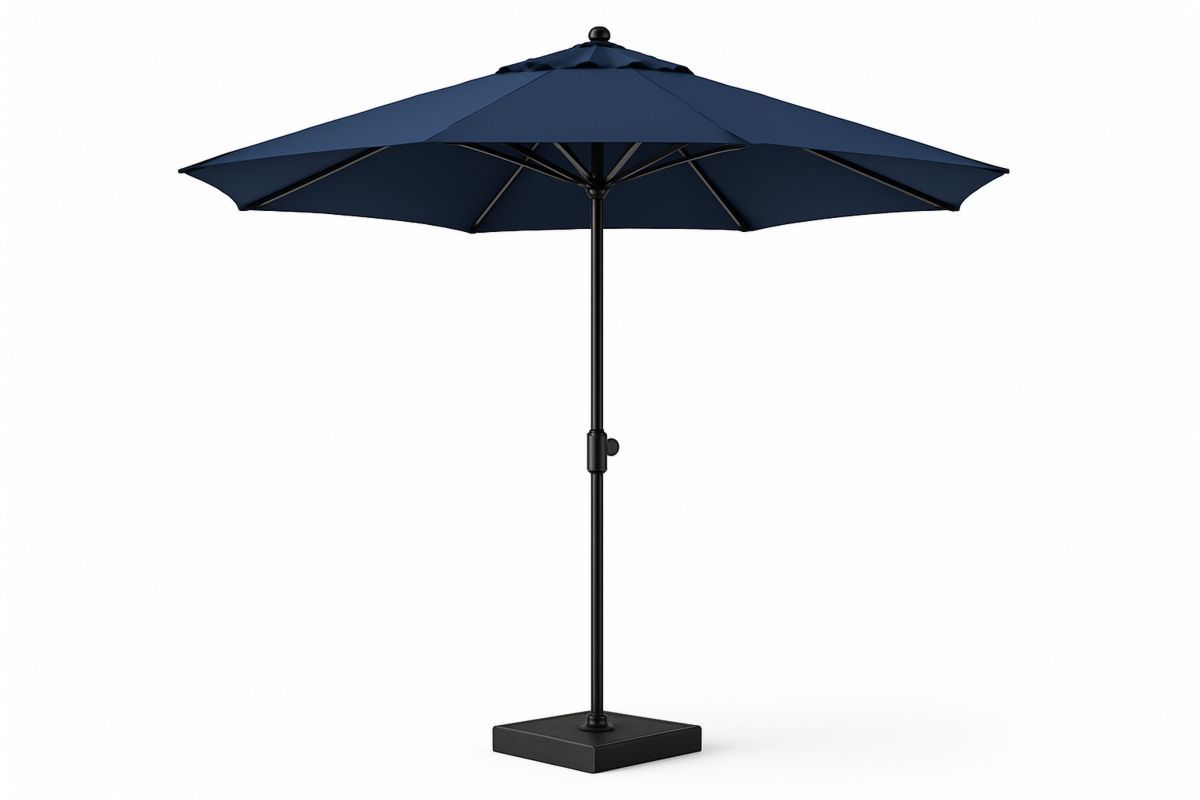 Navy Blue Polyester Outdoor Patio Umbrella, 270 cm Diameter-Sandviewsy
