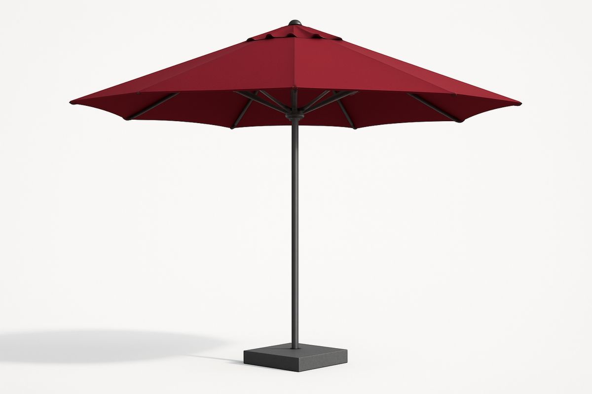 Red Outdoor Umbrella Polyester Canopy with Aluminium Frame 300cm-Sandviewsy