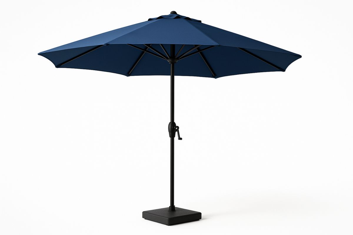Outdoor Aluminium Patio Umbrella with 3m Blue Polyester Canopy-Sandviewsy