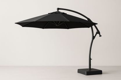 Outdoor Cantilever Umbrella Black Polyester 300cm-Sandviewsy