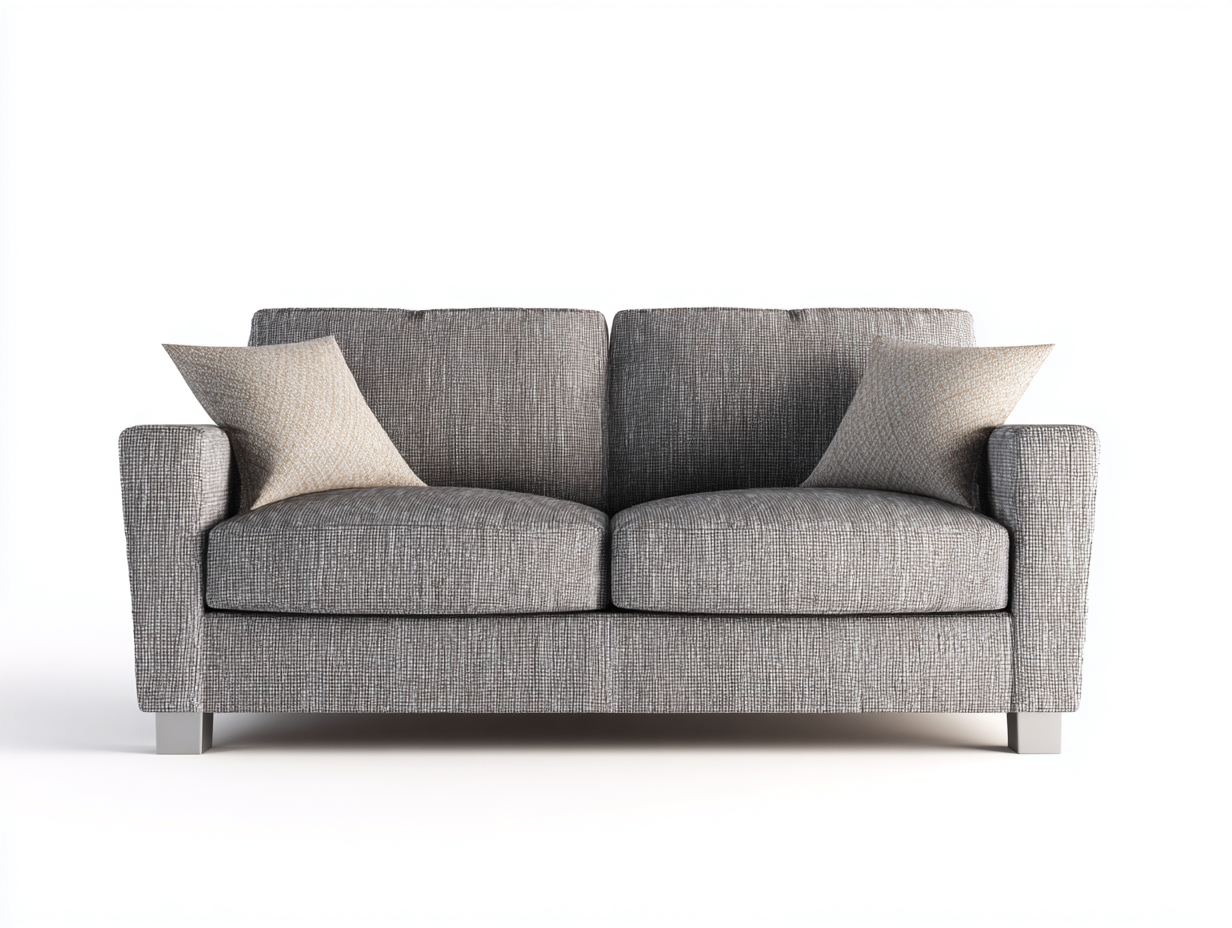 Canapé 2 places en tissu 135x88x82 cm – gris clair – confort pour salon-Homelyilo