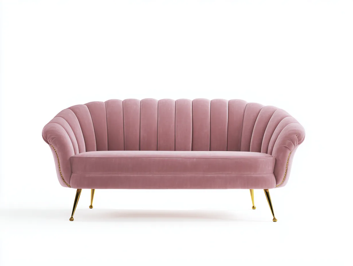 3-Sitzer Sofa Stoff 190x75x78cm - rosa - für Wohnzimmer - elegantes Design