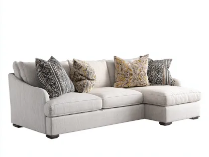 Ecksofa Stoff 285x165x88 cm - beigegrau - für Wohnzimmer - modernes Komfortdesign