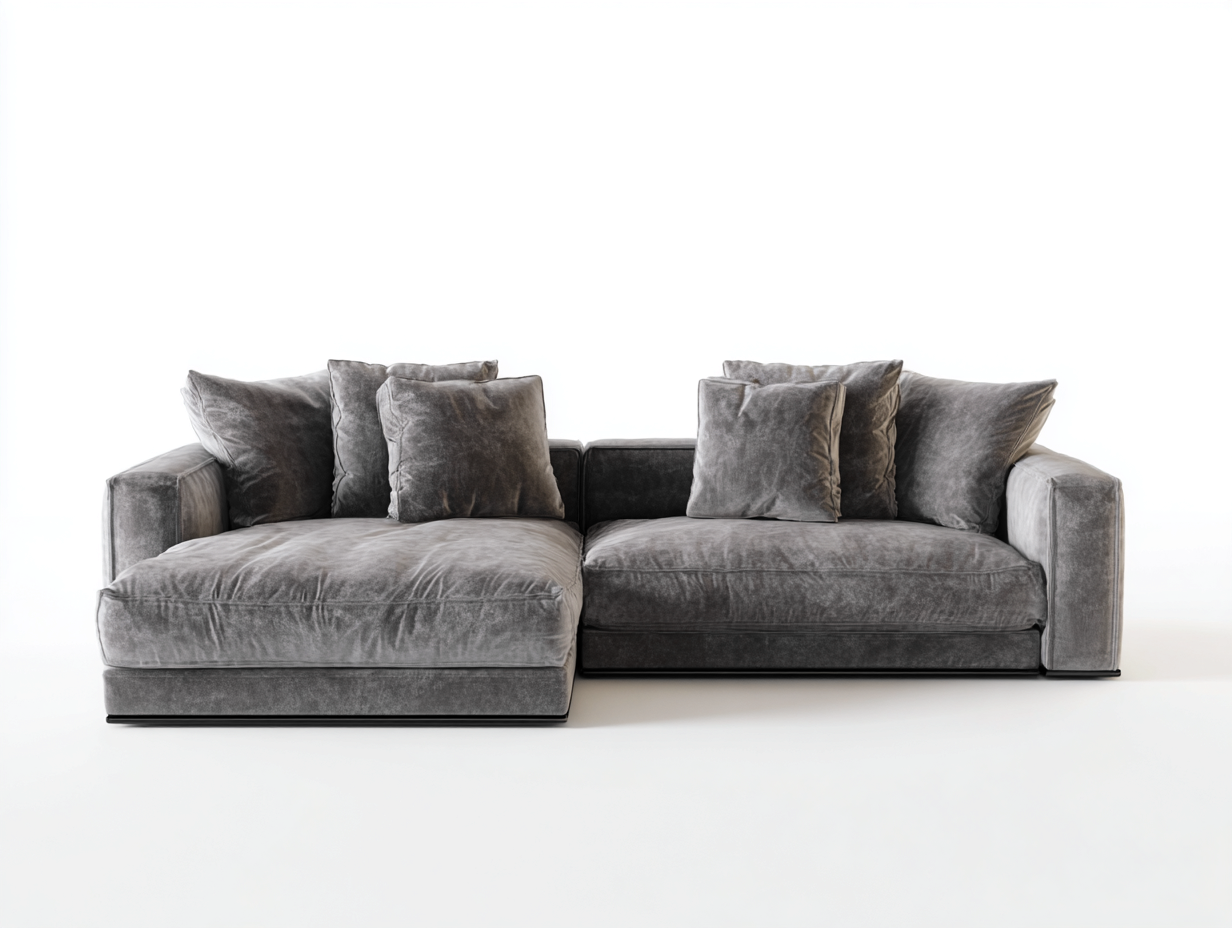 Ecksofa Stoff 280x160x85 cm - grau - für Wohnzimmer - modernes Lounge Design