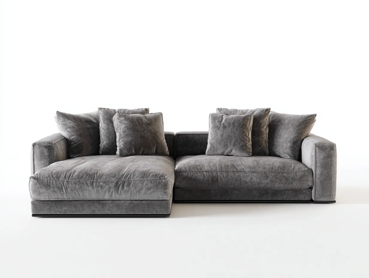 Ecksofa Stoff 280x160x85 cm - grau - für Wohnzimmer - modernes Lounge Design