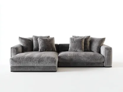 Ecksofa Stoff 280x160x85 cm - grau - für Wohnzimmer - modernes Lounge Design