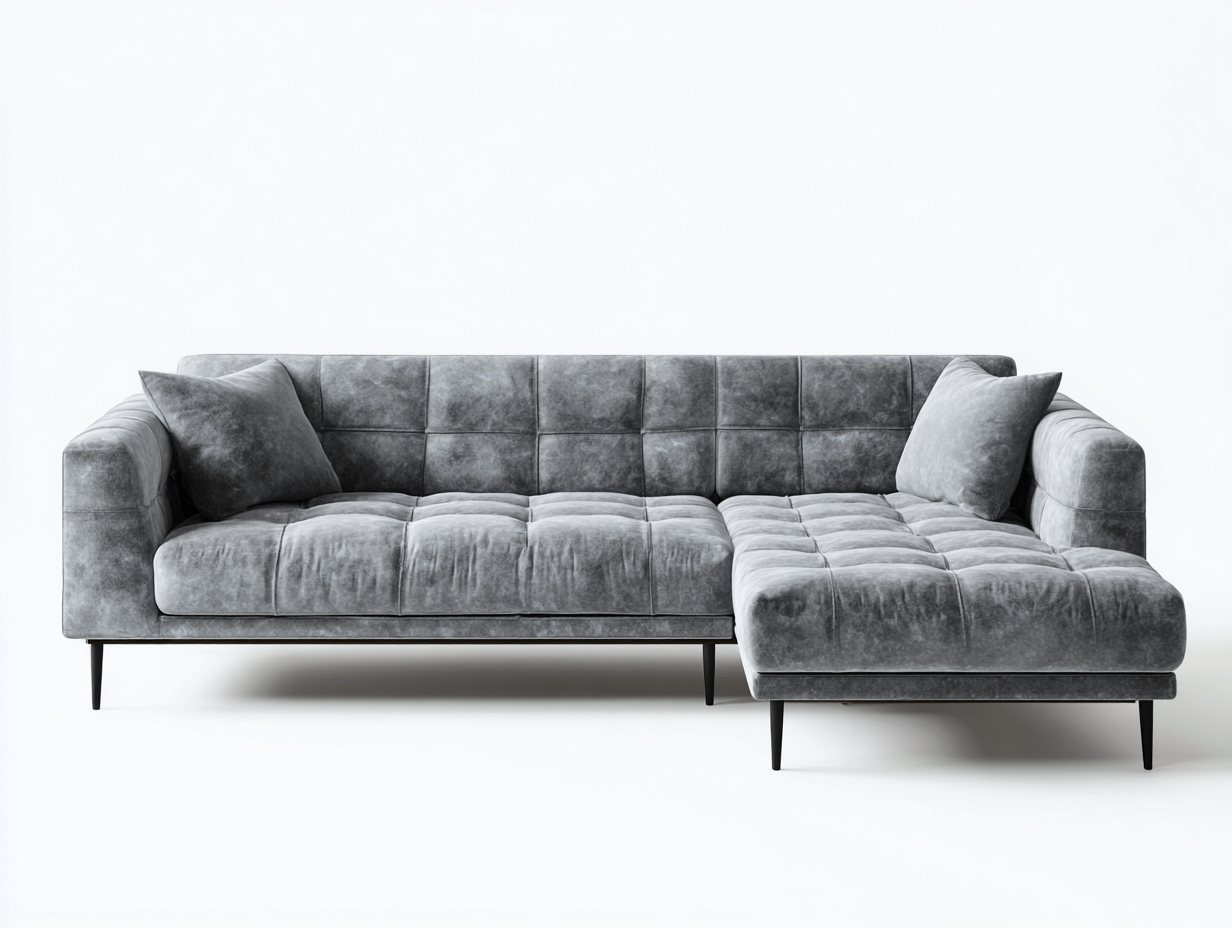 Ecksofa Stoff 285x160x85cm - grau/schwarz - für Wohnzimmer - modernes Design