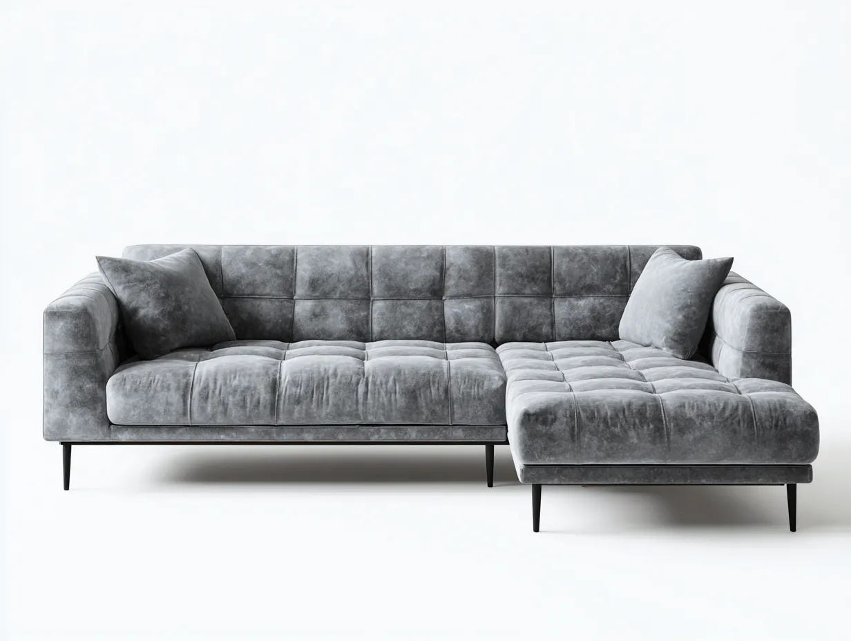 Ecksofa Stoff 285x160x85cm - grau/schwarz - für Wohnzimmer - modernes Design