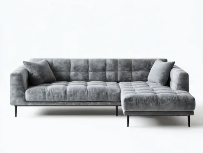Ecksofa Stoff 285x160x85cm - grau/schwarz - für Wohnzimmer - modernes Design