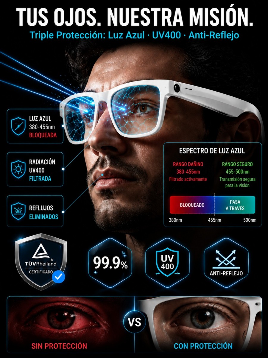 Gafas AI con ajuste inteligente de cambio de color【Traducción en tiempo real con IA + Navegación en RA + Cámara 4K de fibra de carbono】