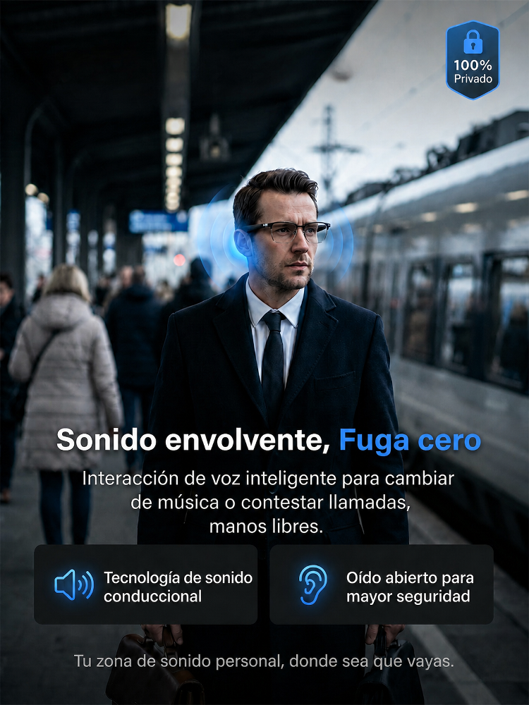 Gafas inteligentes con zoom y cambio de color: Traducción por IA en tiempo real, navegación AR y cámara 4K en fibra de carbono