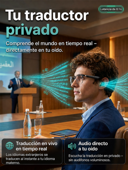 Gafas inteligentes con zoom y cambio de color: Traducción por IA en tiempo real, navegación AR y cámara 4K en fibra de carbono