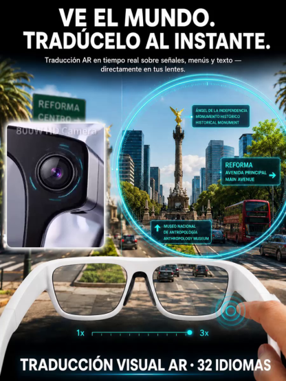 Gafas AI con ajuste inteligente de cambio de color【Traducción en tiempo real con IA + Navegación en RA + Cámara 4K de fibra de carbono】
