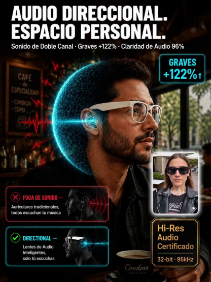 Gafas AI con ajuste inteligente de cambio de color【Traducción en tiempo real con IA + Navegación en RA + Cámara 4K de fibra de carbono】