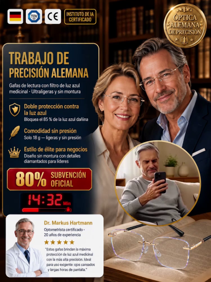 👓 Ajuste en tiempo real – ¡Sin necesidad de cambiar de micas! Gafas de lectura sin montura con corte de diamante y protección contra luz azul - Selección de marca