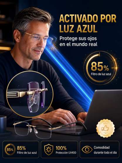 👓 Ajuste en tiempo real – ¡Sin necesidad de cambiar de micas! Gafas de lectura sin montura con corte de diamante y protección contra luz azul - Selección de marca