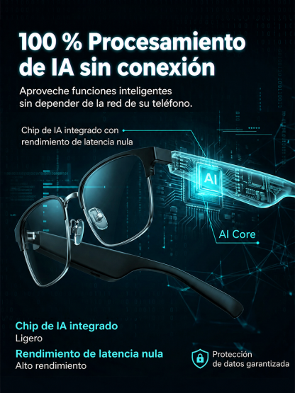 Gafas inteligentes con zoom y cambio de color: Traducción por IA en tiempo real, navegación AR y cámara 4K en fibra de carbono