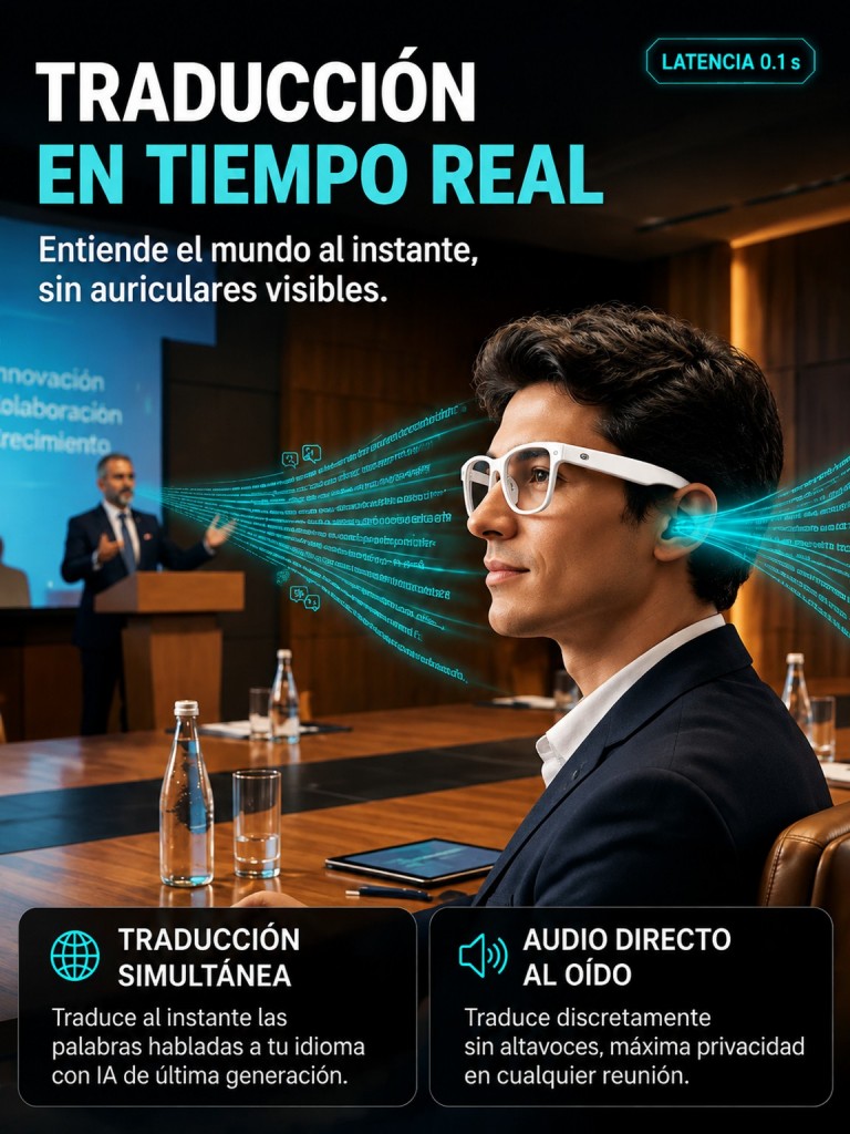 Gafas AI con ajuste inteligente de cambio de color【Traducción en tiempo real con IA + Navegación en RA + Cámara 4K de fibra de carbono】