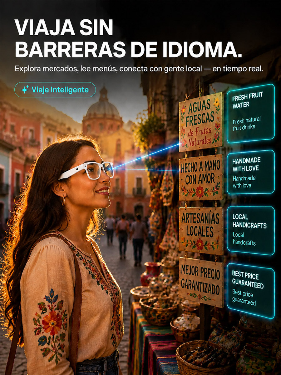Gafas AI con ajuste inteligente de cambio de color【Traducción en tiempo real con IA + Navegación en RA + Cámara 4K de fibra de carbono】