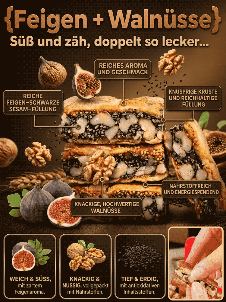👍[50% Off] Premium 3-in-1 Feigen-Walnuss-Sesam Riegel | 100% Natur & Vegan