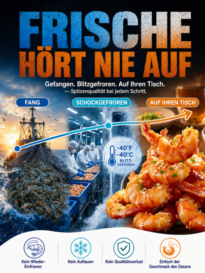 🔥 Verzehrfertige Premium Wildfang Goldene Garnelen | High-Protein & Ohne Reue & Michelin-Geschmack