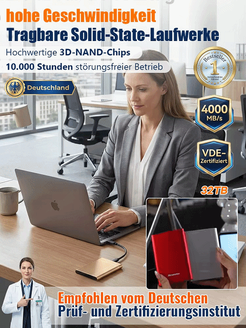 [Mobil- und PC-kompatibel] Hochgeschwindigkeits-Solid-State-Drive